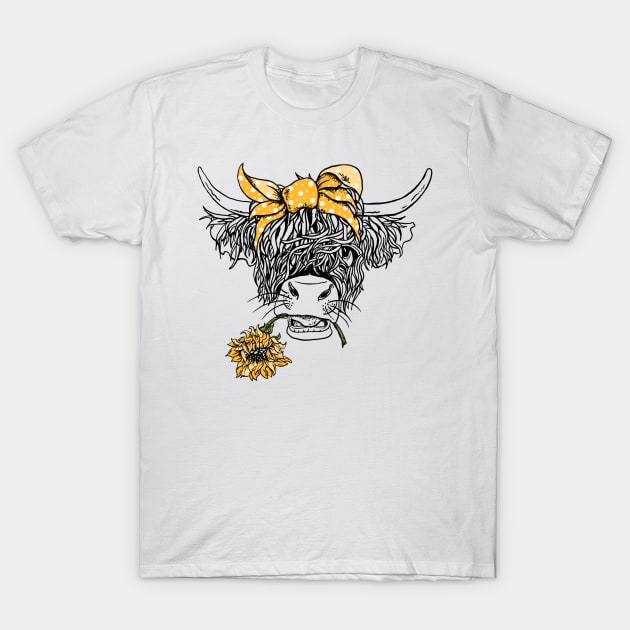 UKRAINE COW AND SUNFLOWER T-Shirt by DZHotMess